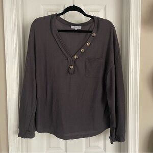 Long Sleeve Waffle Knit Tee